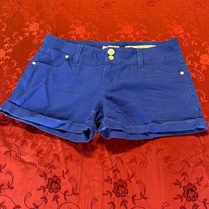 Indigo Rein Blue Cuffed Jean Shorts